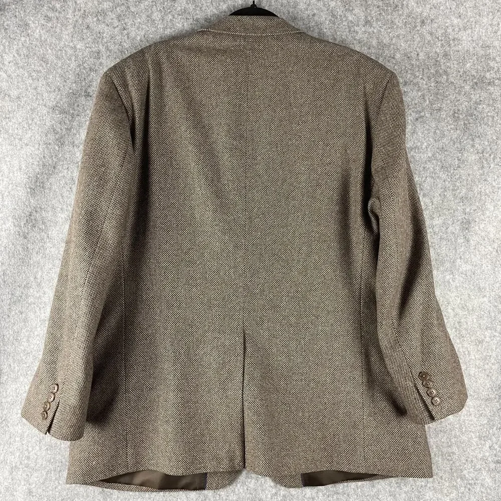 Adolfo 100% Lambswool Blazer Sport Coat Mens 48R Brown Tweed 2 Button‎